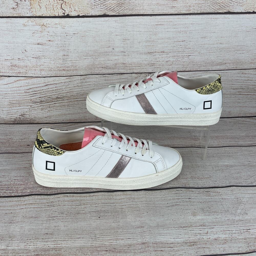 D.A.T.E, Hill/Go Ply Sneakers Unisex, EU 41 US M 8 W 9 Low-Top White/Pink/Silv